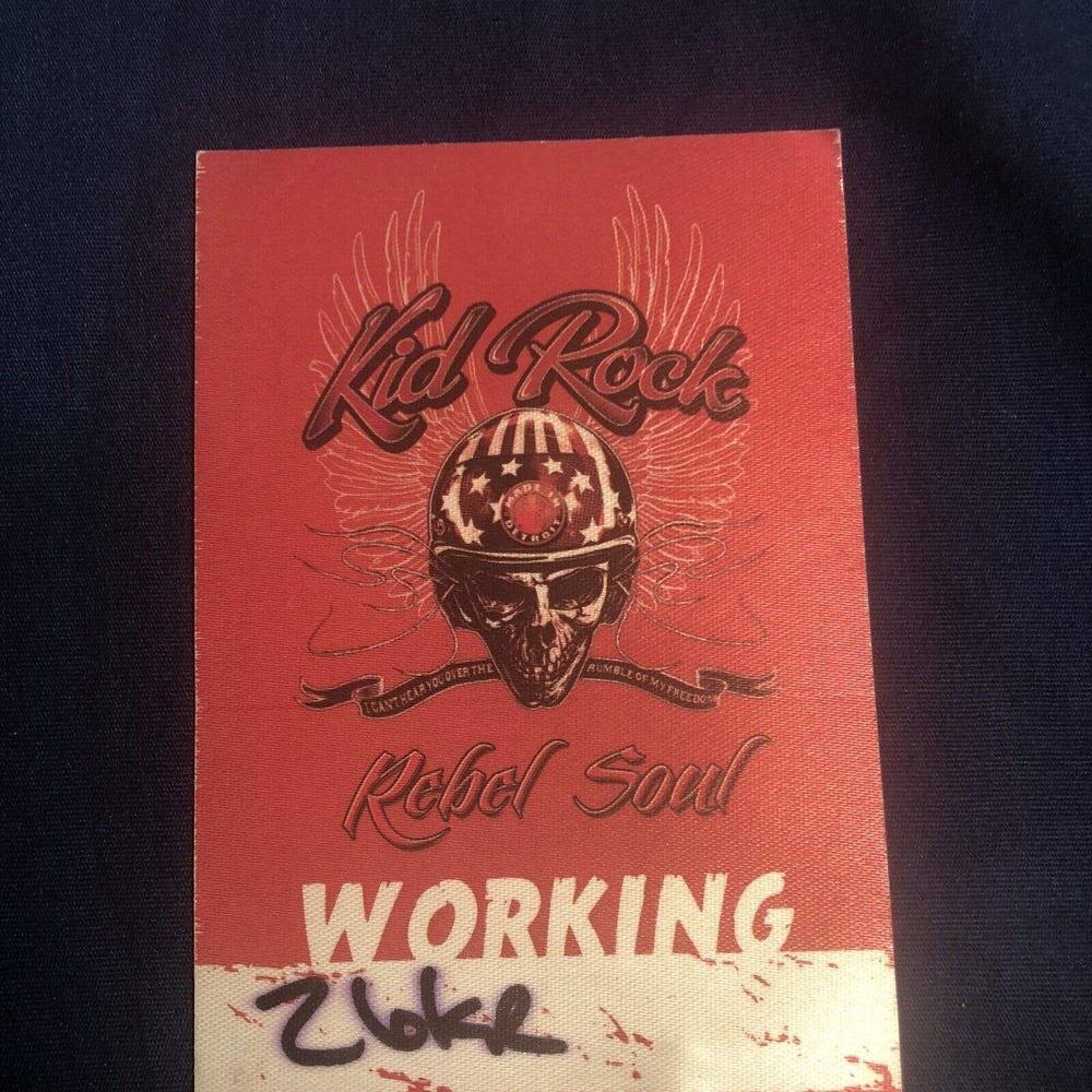 Kid Rock Rebel Soul Stagehand Working Backstage Pass 2017